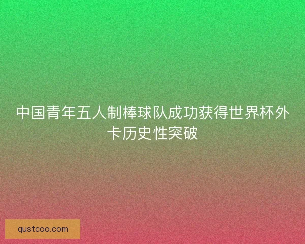 中国青年五人制棒球队成功获得世界杯外卡历史性突破